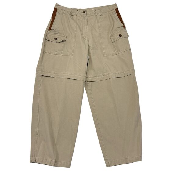 Travel Smith Cargo Convertible Pants Womens Size 16 Khaki Hiking Camping Zip Off - Picture 1 of 9
